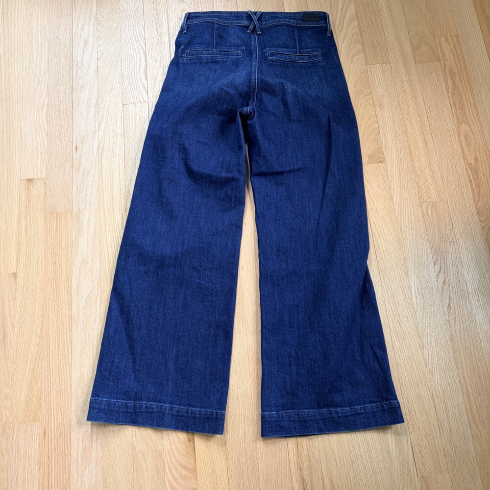 PAIGE Anessa Jeans Size 26 Dark Wash High Rise Wide Leg Crop Denim - Picture 5 of 5